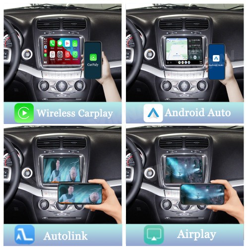 Viknav Linux System Wireless Carplay Android Auto Decoder Box For Fiat Freemont Ottimo 2013-2014 Decoding Box Upgrade Interface Autolink Airplay