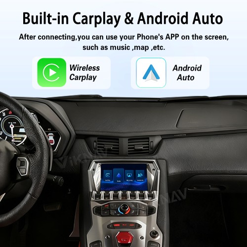 Viknav Linux System Wireless Carplay Android Auto Decoder Box For Lamborghini 2011-2018 GPS Navigatipn Original Car Radio Screen