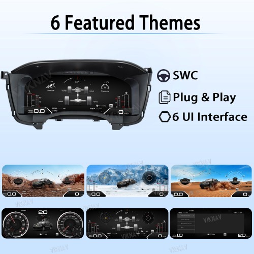 Viknav 15.1 Inch LCD Screen Car Digital Cluster For Chevrolet Silverado GMC Sierra 2007-2013 Linux System Car Digital Speedometer Dashboard Panel Instrument Panel Virtual Cockpit