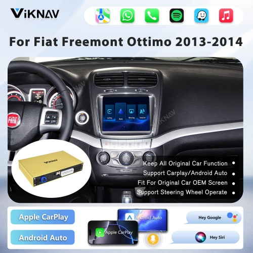 Viknav Linux System Wireless Carplay Android Auto Decoder Box For Fiat Freemont Ottimo 2013-2014 Decoding Box Upgrade Interface Autolink Airplay