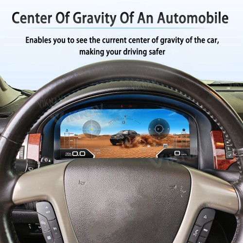 Viknav 15.1 Inch LCD Screen Car Digital Cluster For GMC Yukon Chevrolet Silverado Tahoe Suburban 2007-2013 Linux System Car Digital Speedometer Dashboard Panel Instrument Panel Virtual Cockpit