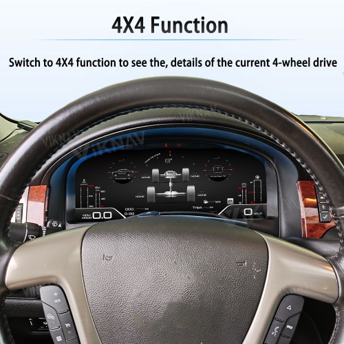 Viknav 15.1 Inch LCD Screen Car Digital Cluster For GMC Yukon Chevrolet Silverado Tahoe Suburban 2007-2013 Linux System Car Digital Speedometer Dashboard Panel Instrument Panel Virtual Cockpit