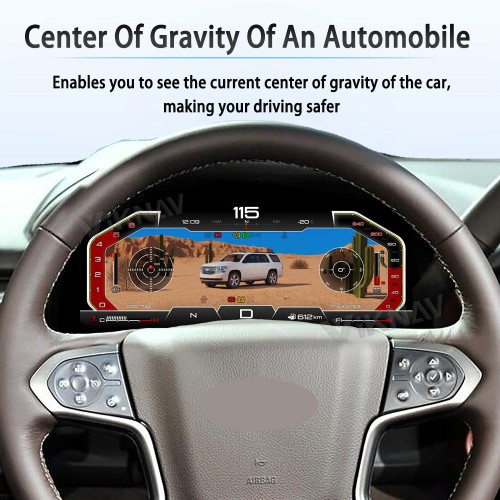 Viknav 13 Inch Car Digital Cluster For Chevrolet Tahoe Suburban GMC Yukon 2014-2020 LCD Car Digital Speedometer Dashboard Panel Instrument Panel Virtual Cockpit
