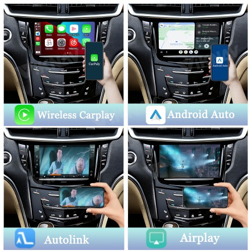 Viknav  Linux System Decoder Box for Cadillac XTS 2013-2018  Wireless CarPlay Android Auto Upgrade Interface Retain OEM CUE Screen & Functions