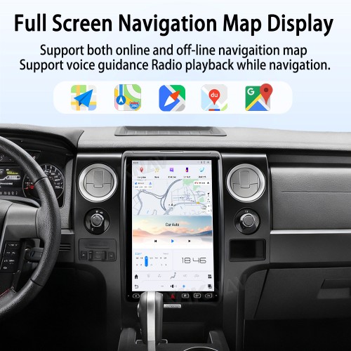 Viknav 14.4 Inch Car Radio Android and Digital Cluster Dashboard Panel Speedometer For Ford F150 2013-2014 Stereo Wireless Carplay Android Auto Touch Screen GPS Navigation Multimedia Player