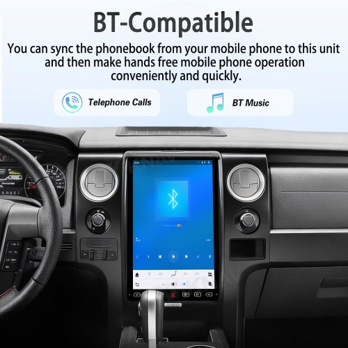 Viknav 14.4 Inch Car Radio Android and Digital Cluster Dashboard Panel Speedometer For Ford F150 2013-2014 Stereo Wireless Carplay Android Auto Touch Screen GPS Navigation Multimedia Player