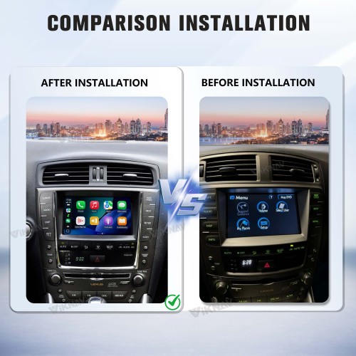 Viknav Linux Interface Box for Lexus IS 2005 -2019 Wireless CarPlay Decoder Android Auto GPS Navigation  Original Car Radio Screen