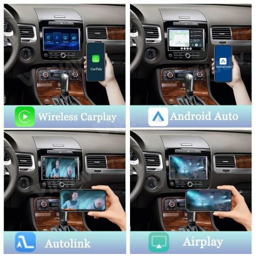 Viknav linux system wireless carplay android auto decoder box for Volkswagen Touareg 2011-2018 GPS Navigatipn Original Car Radio Screen