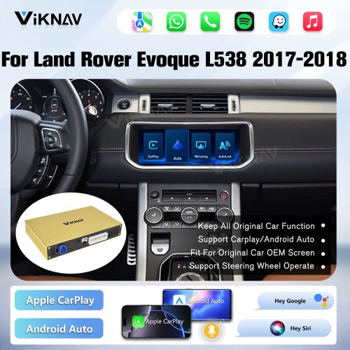Viknav Linux System Wireless Carplay Android Auto Decoder Box For Land Rover Evoque L538 2017-2018 GPS Navigatipn Original Car Radio Screen