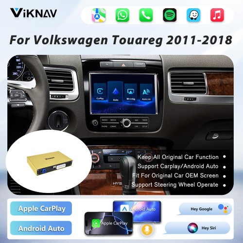 Viknav linux system wireless carplay android auto decoder box for Volkswagen Touareg 2011-2018 GPS Navigatipn Original Car Radio Screen