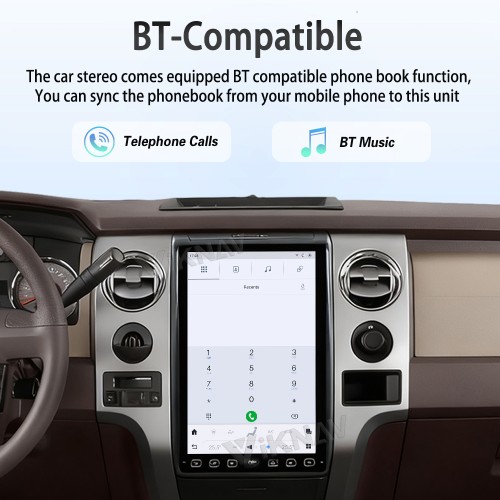 Viknav 14.4 Inch Car Radio Android and Digital Cluster Dashboard Panel Speedometer For Ford F150 2009-2012 Stereo Wireless Carplay Android Auto Touch Screen GPS Navigation Multimedia Player