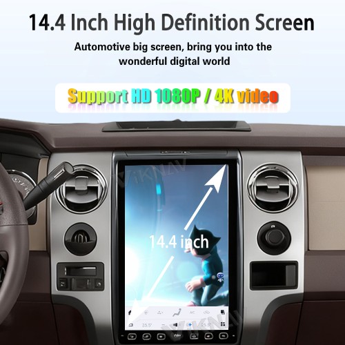 Viknav 14.4 Inch Car Radio Android and Digital Cluster Dashboard Panel Speedometer For Ford F150 2009-2012 Stereo Wireless Carplay Android Auto Touch Screen GPS Navigation Multimedia Player