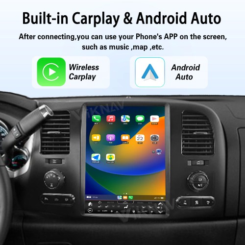 Viknav Car radio For Chevrolet Silverado GMC SIERRA 2007-2013 Vertical Screen 12.1 INCH Car Stereo DVD player GPS Navigation Head UNIT (128gb)