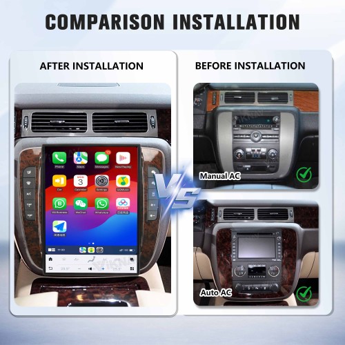 Viknav 14 inch Touch Screen Android Car Radio For GMC YUKON/Chevy Suburban Tahoe 2007-2013 Wireless Carplay GPS Navigation With 15.1 Inch Car Digital Cluster