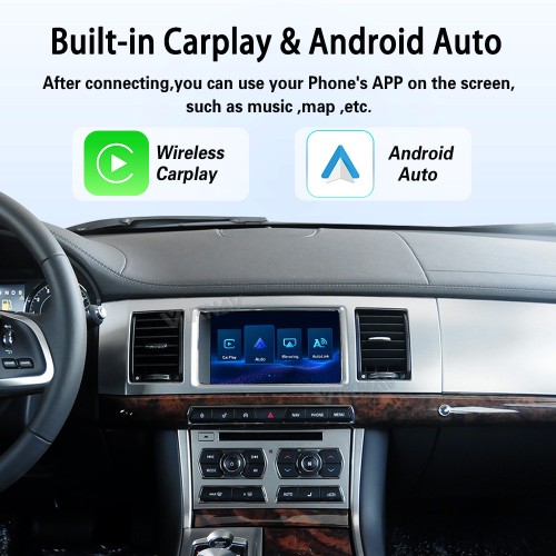 Viknav Linux System Wireless Carplay Android Auto Decoder Box For Jaguar XF 2012-2015 GPS Navigatipn Original Car Radio Screen