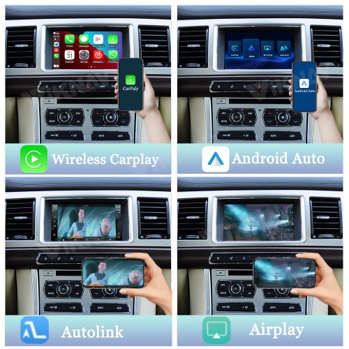 Viknav Linux System Wireless Carplay Android Auto Decoder Box For Jaguar XF 2012-2015 GPS Navigatipn Original Car Radio Screen