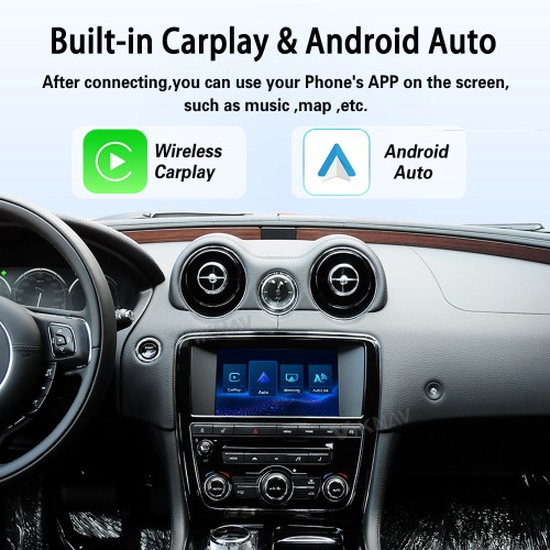 Viknav Linux System Wireless Carplay Android Auto Decoder Box For Jaguar XJ XJL 2010-2018 GPS Navigatipn Original Car Radio Screen