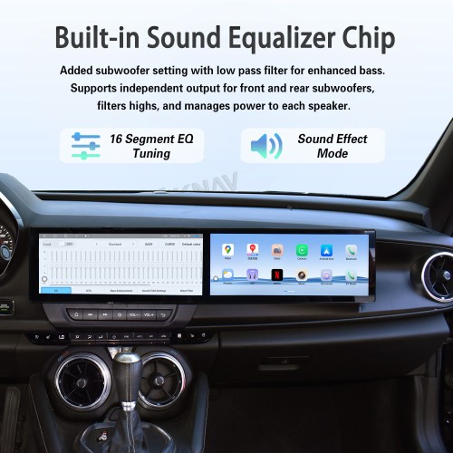 Viknav 26" Dual Touch Screen Car Radio For Chevrolet Camaro 2016 2017 2018 Multimedia Player Android Auto GPS Navigation Wireless Carplay (OEM 8 Inch)