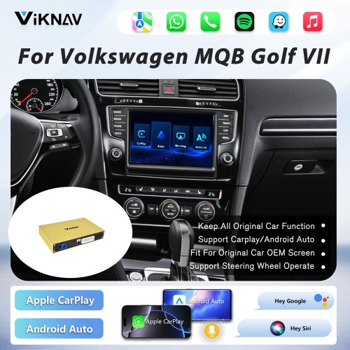 Viknav linux system wireless carplay android auto decoder box for Volkswagen MQB Golf VII GPS Navigatipn Original Car Radio Screen