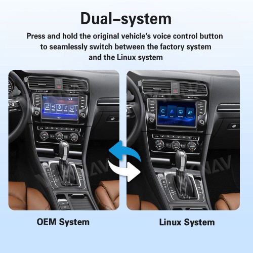 Viknav linux system wireless carplay android auto decoder box for Volkswagen MQB Golf VII GPS Navigatipn Original Car Radio Screen