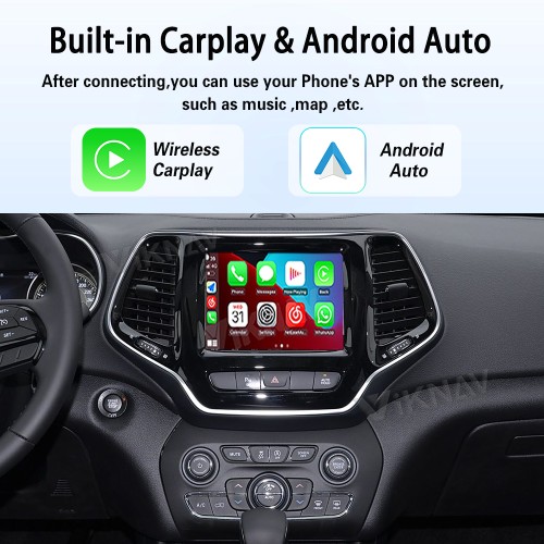 Viknav Linux System Wireless Carplay Android Auto Decoder Box For Jeep Cherokee 2014-2019 Navigation Original Car Radio Screen