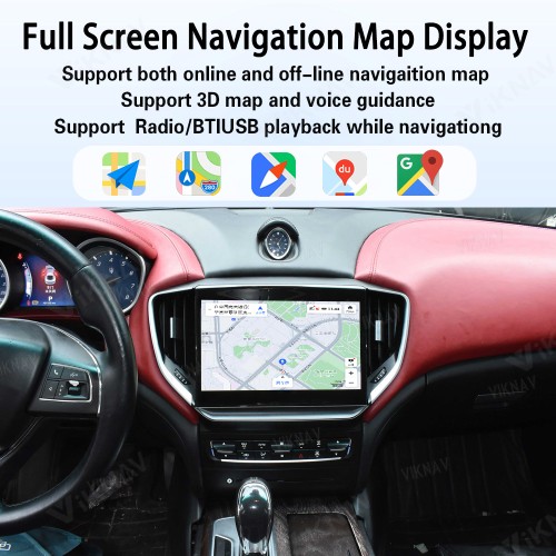 10.4 Inch Touch Screen Android System Car Radio For Maserati Ghibli 2013-2017 Wireless Apple Carplay Multimedia Player GPS Navigation Head Unit(128GB)