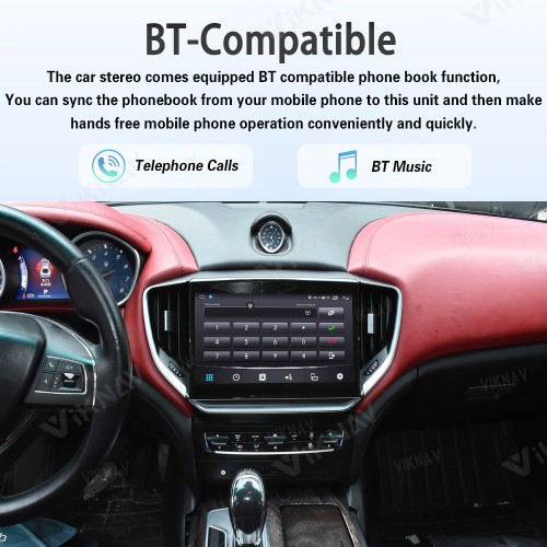 10.4 Inch Touch Screen Android System Car Radio For Maserati Ghibli 2013-2017 Wireless Apple Carplay Multimedia Player GPS Navigation Head Unit(128GB)