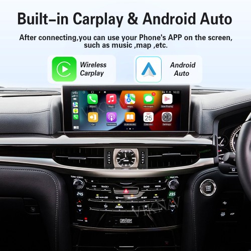 Viknav Linux Interface Box for Lexus LX570 2009 -2021 Wireless CarPlay Decoder Android Auto GPS Navigation  Original Car Radio Screen