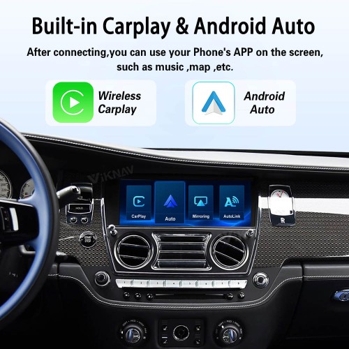 Viknav Linux System Wireless Carplay Android Auto Decoder Box For Rolls-Royce Wraith 2013-2018 GPS Navigatipn Original Car Radio Screen