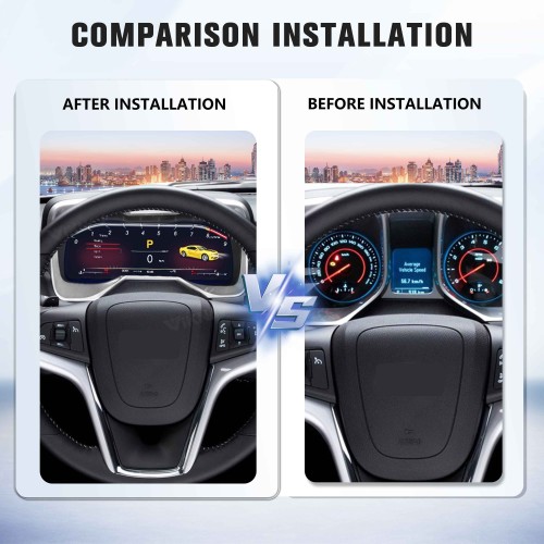 Viknav Upgrade Digital Gauge Cluster for Chevrolet Camaro 2010 -2015 Speedometer Multimedia IPS LCD Dashboard Stereo Instrument Unit