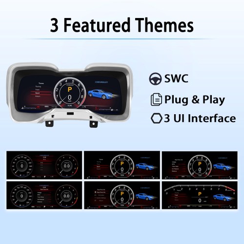 Viknav Upgrade Digital Gauge Cluster for Chevrolet Camaro 2010 -2015 Speedometer Multimedia IPS LCD Dashboard Stereo Instrument Unit