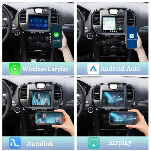 Viknav linux system wireless carplay android auto decoder box for Chrysler 300c 2012-2016 GPS Navigatipn Original Car Radio Screen