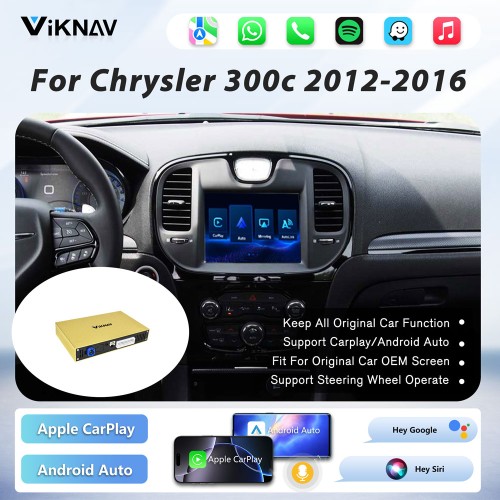 Viknav linux system wireless carplay android auto decoder box for Chrysler 300c 2012-2016 GPS Navigatipn Original Car Radio Screen