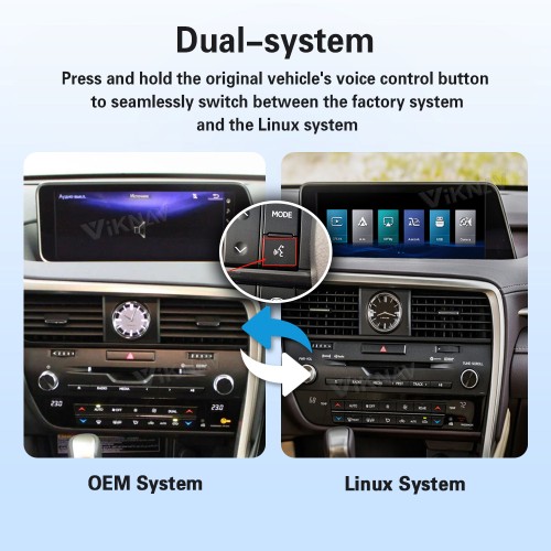 Viknav Linux Interface Box for Lexus RX 2012-2022 Wireless CarPlay Decoder Android Auto GPS Navigation Original Car Radio Screen