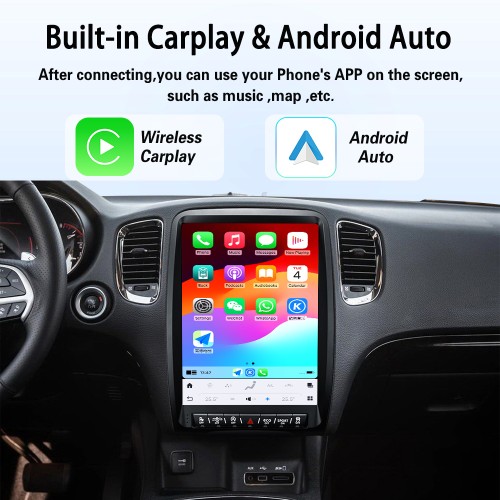 Viknav 13.8 Inch Android Car Radio For Dodge Durango 2014-2021  Android Auto Wirless Carplay GPS Navigation Multimedia Player Autoradio Head Unit  (black 128GB)