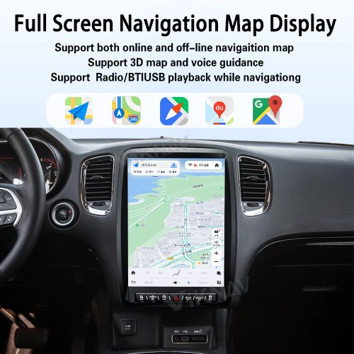 Viknav 13.8 Inch Android Car Radio For Dodge Durango 2014-2021  Android Auto Wirless Carplay GPS Navigation Multimedia Player Autoradio Head Unit  (black 128GB)
