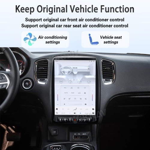 Viknav 13.8 Inch Android Car Radio For Dodge Durango 2014-2021  Android Auto Wirless Carplay GPS Navigation Multimedia Player Autoradio Head Unit  (black 128GB)