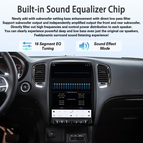 Viknav 13.8 Inch Android Car Radio For Dodge Durango 2014-2021  Android Auto Wirless Carplay GPS Navigation Multimedia Player Autoradio Head Unit  (black 128GB)