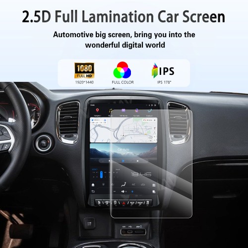 Viknav 13.8 Inch Android Car Radio For Dodge Durango 2014-2021  Android Auto Wirless Carplay GPS Navigation Multimedia Player Autoradio Head Unit  (black 128GB)