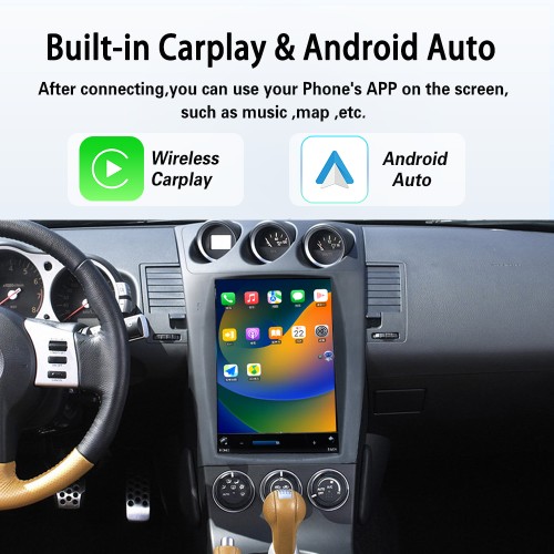 VIKNAV 12.1 ” Car Radio For Nissan 350Z 2002-2007 LHD Touch Screen Audio Stereo Radio (left)