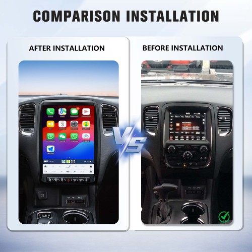 Viknav 13.8 Inch Android Car Radio For Dodge Durango 2014-2021  Android Auto Wirless Carplay GPS Navigation Multimedia Player Autoradio Head Unit  (black 128GB)