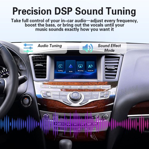 Viknav Linux System Decoder Box for Infiniti QX60 2014-2020 Wireless CarPlay Android Auto Upgrade Interface Retain OEM CUE Screen & Functions