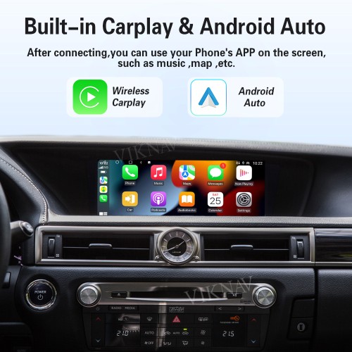 Viknav Linux Interface Box for Lexus GS 2007 -2020 Wireless CarPlay Decoder Android Auto GPS Navigation Original Car Radio Screen
