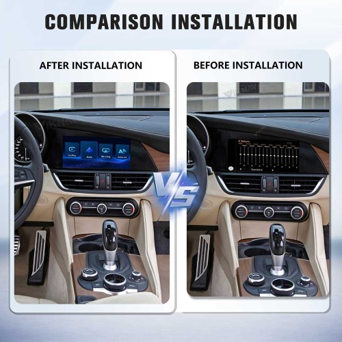 Viknav linux system wireless carplay android auto decoder box for Alfa Giulia Stelvio 2017-2019 GPS Navigatipn Original Car Radio Screen