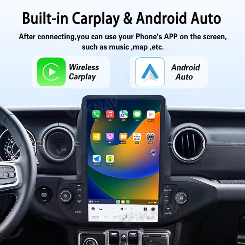 ViKNAV 13.6 Inch Android Car Radio For Jeep Wrangler 2018-2021 Multimedia Player Carplay Screen Navigation Head Unit