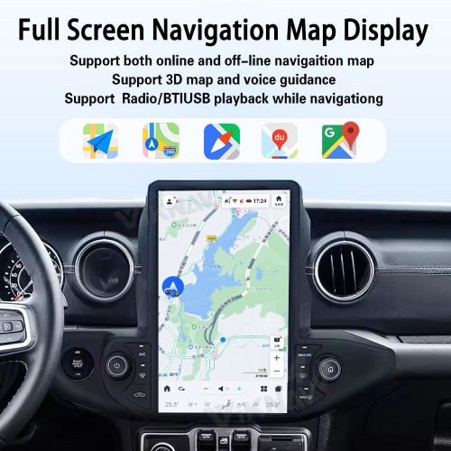 ViKNAV 13.6 Inch Android Car Radio For Jeep Wrangler 2018-2021 Multimedia Player Carplay Screen Navigation Head Unit