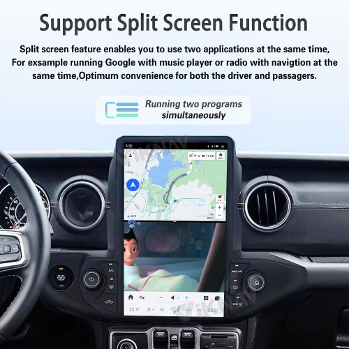 ViKNAV 13.6 Inch Android Car Radio For Jeep Wrangler 2018-2021 Multimedia Player Carplay Screen Navigation Head Unit