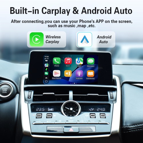Viknav Linux Interface Box for Lexus NX 2015 -2020 Wireless CarPlay Decoder Android Auto GPS Navigation Original Car Radio Screen