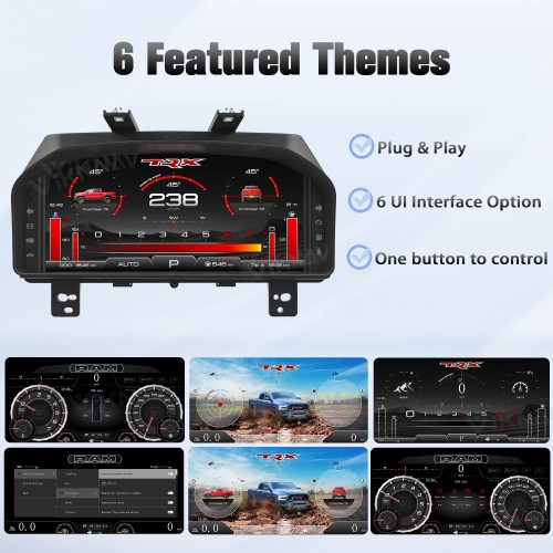 Viknav Car Digital Cluster For Dodge Ram 1500 2500 3500 2013-2018 Linux System Car Digital Speedometer Dashboard Panel Instrument Panel Virtual Cockpit