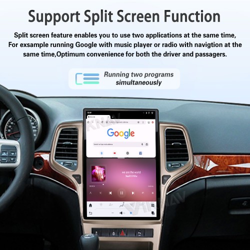 ViKNAV 14.4 Inch Android Car Radio For Jeep Cherokee 2009-2012 CarPlay Touch Screen GPS Navigation Stereo Head Unit With Champagne Gold